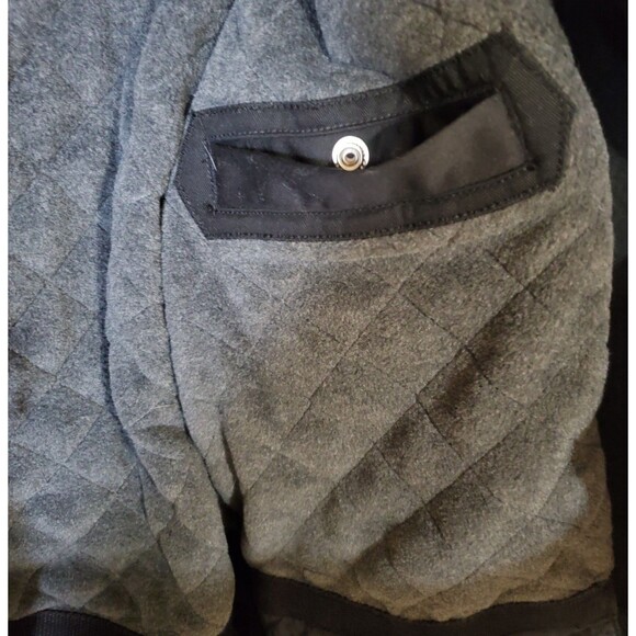 Old Navy 1994 Wool Blend Peacoat Mens L Black Dress Coat Pockets Quilted Lined - Picture 6 of 11